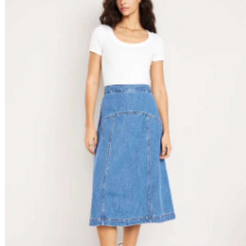 Old Navy High-Waisted Jean Midi Skirt